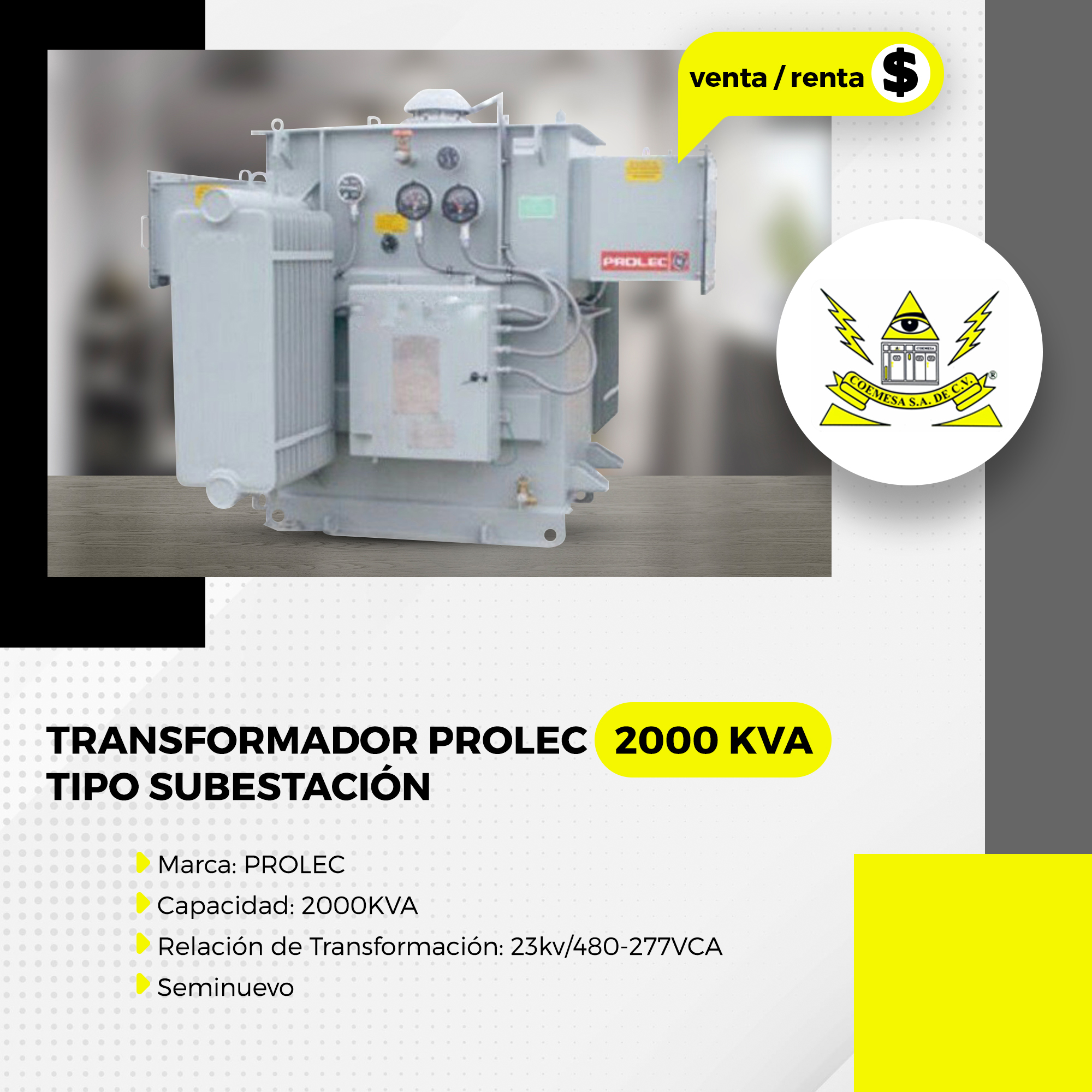 promoción transformador prolec 2000 kva